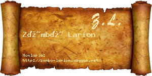 Zámbó Larion névjegykártya